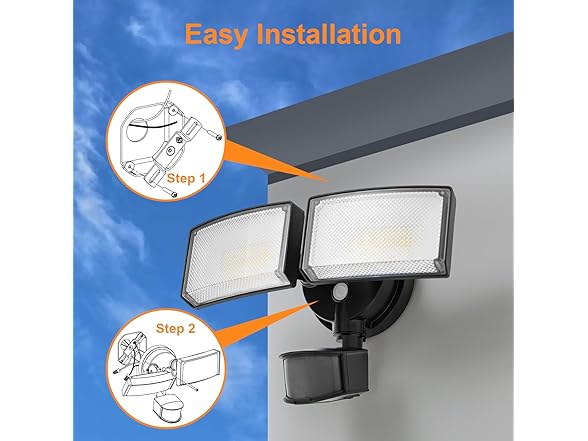 40W LED Security Lights Dual-Head Flood Wall Light 3000K/5000K Light