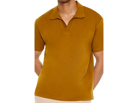 Forever 21 (M) Cotton-Blend Polo Coffee Shirt