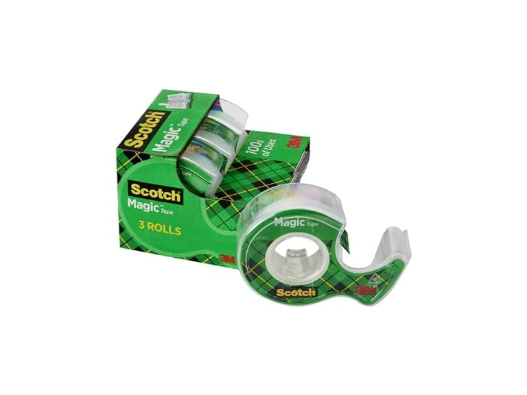 Scotch Magic Tape, 3 Rolls, Numerous Applications, Invisib