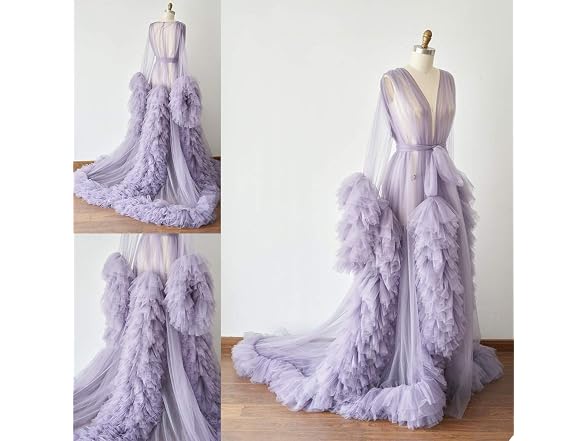 BathGown (L) Sexy Illusion Long Lingerie Robe