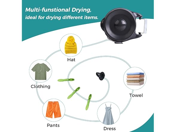 SUPTINWEAR Retractable Clothesline Dual