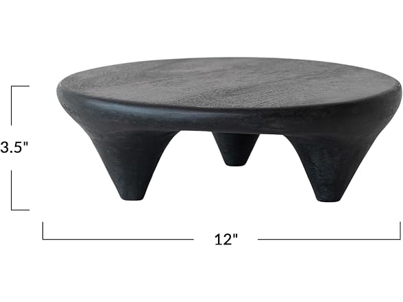 Creative Co-Op Mango Wood Round Footed Pedestal Stand