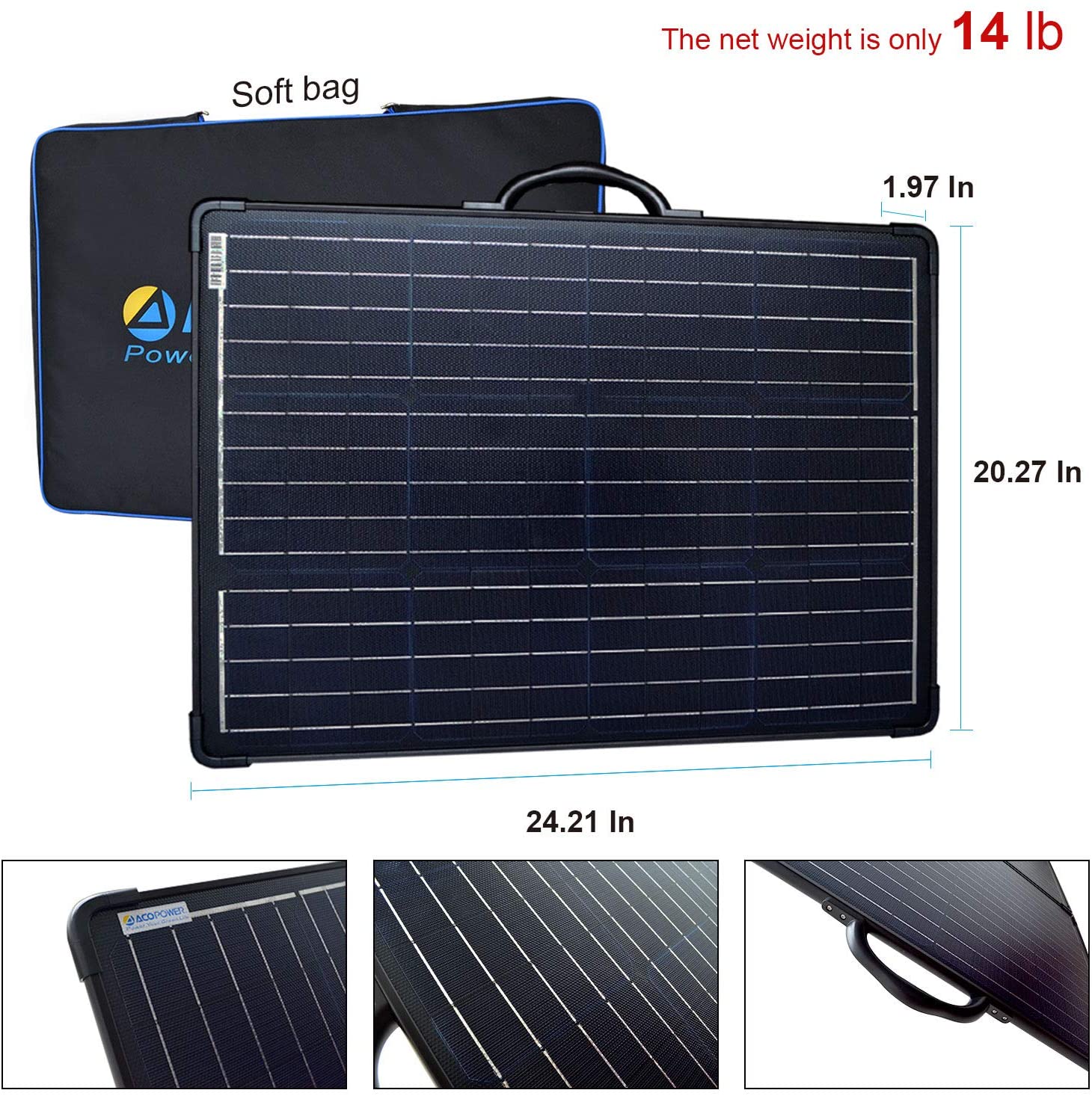 ACOPOWER 120W Portable Solar Panel Kit - Gallery 14