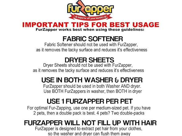 2PK FurZapper Pet Hair Remover for Laundry