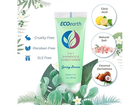 EcoEarth Travel Shampoo Conditioner 2in1 100 Pack