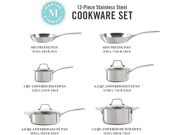 Martha Stewart Castelle 10 PieceCookware Set