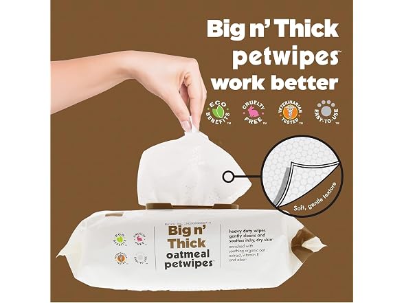Petkin Pet Wipes for Dogs and Cats, Oatmeal, 100 Wipes