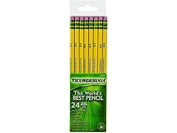 Ticonderoga #2 Pencils, Wood-Cased, 6