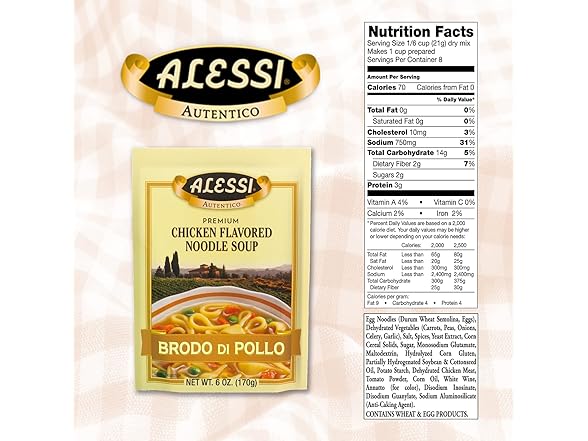 6PK Alessi Autentico Premium Soups, Traditional Flavors