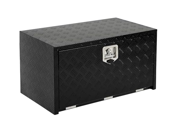Heavy Duty Aluminum Underbody Tool Box Spray Black, Single Lock