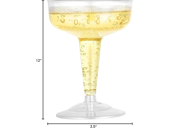 Elegant Clear Deluxe Plastic Champagne Cups - 4oz (Pack of 20) 