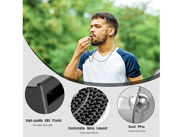 FlyCoco Black Sport Coach Whistle 6PCS