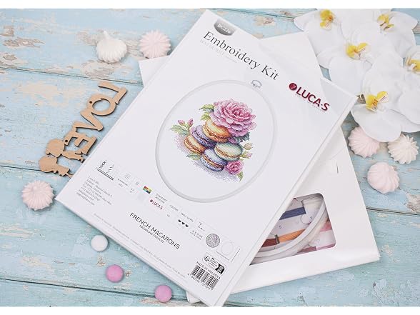 Luca-S Cross Stitch Kit with Hoop Macarons - Gallery 2
