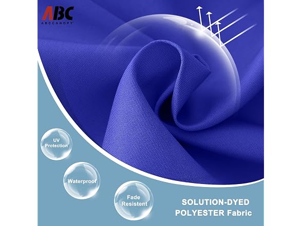 ABCCANOPY Durable Solar Led Patio Umbrellas with 32LED Lights 9FT (Blue)