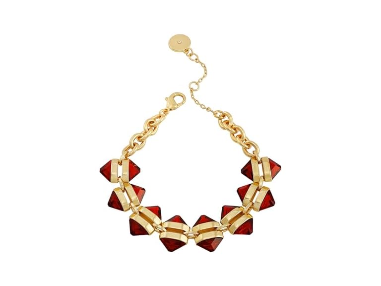 Vince Camuto Goldtone Red Resin Stone