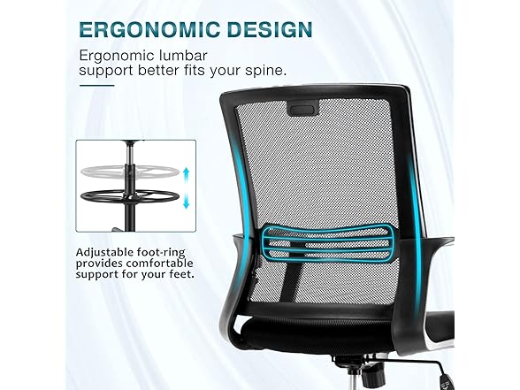 AFO Tall Drafting Chair w/Foot Ring