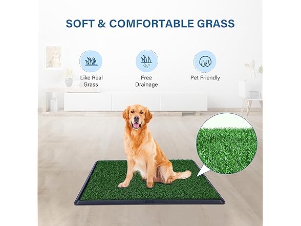 FluffyDream Dog Grass Pad with Tray, 20"x25"