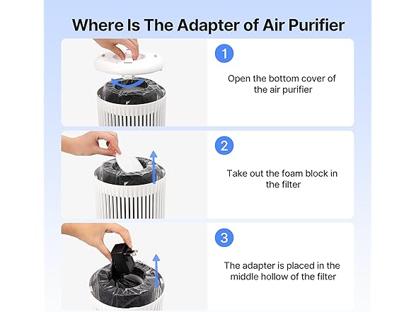Small Air Purifier for Bedroom White