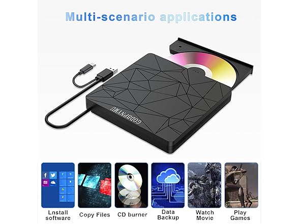 GODBPNYMU External DVD Drive