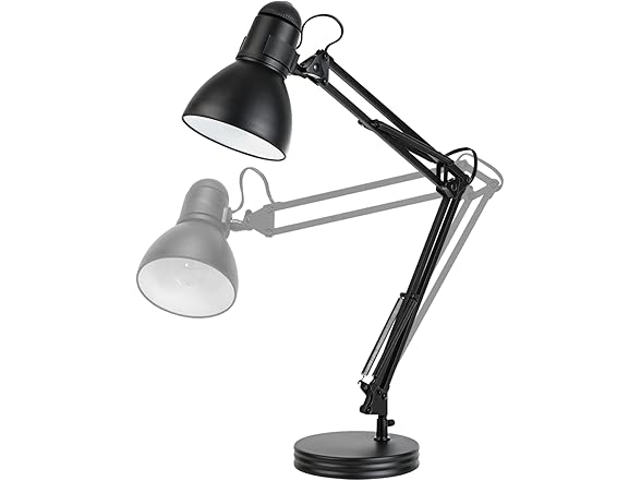 GLOBE Swing Arm Desk Lamp 28in Black