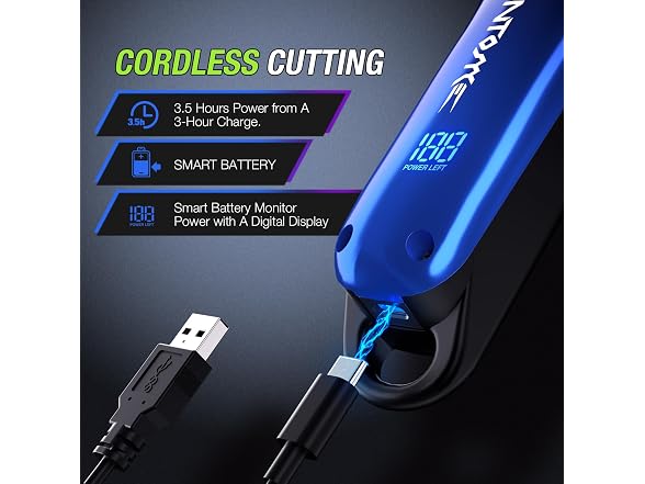 Cordless Hair Clippers 7000 RPM Type-C