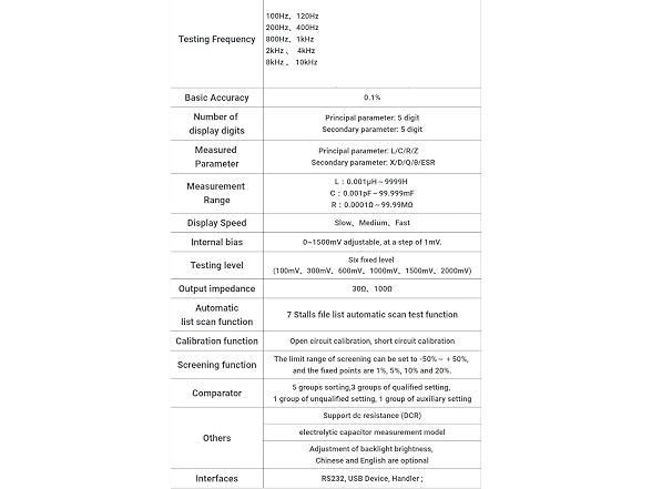 Digital LCR Meter 100Hz~10K Benchtop I