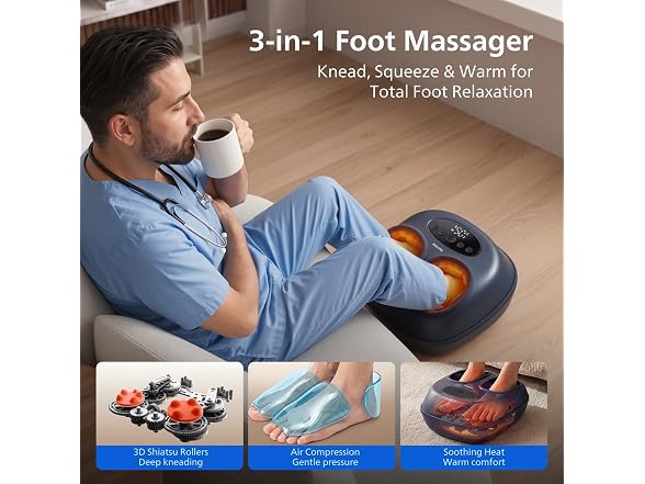 Foot Massager With Heat - Blue