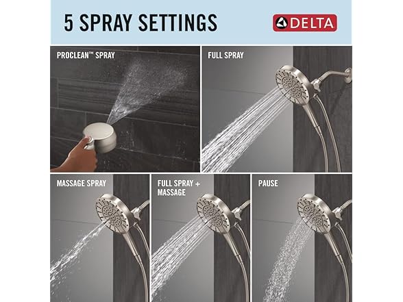 Delta 5-Setting In2ition 2-in-1 Dual Shower Head