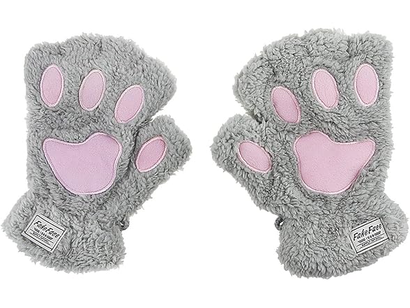 Greenery (OS) Bear Plush Cat Paw Claw Gloves Soft - Gallery 2