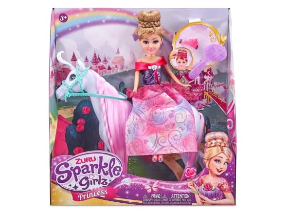 Sparkle Girlz Princess Doll with Royal Horse Playset
