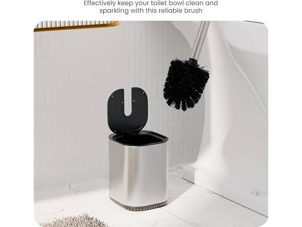 Home Zone Living Toilet Brush with Automatic Lid
