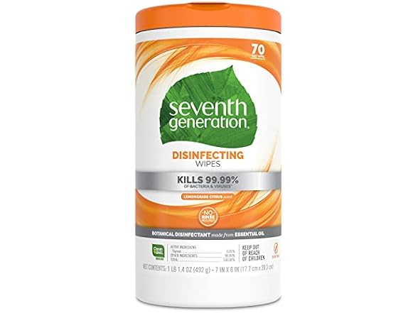 Seventh Generation Disinfecting Wipes 70 ct