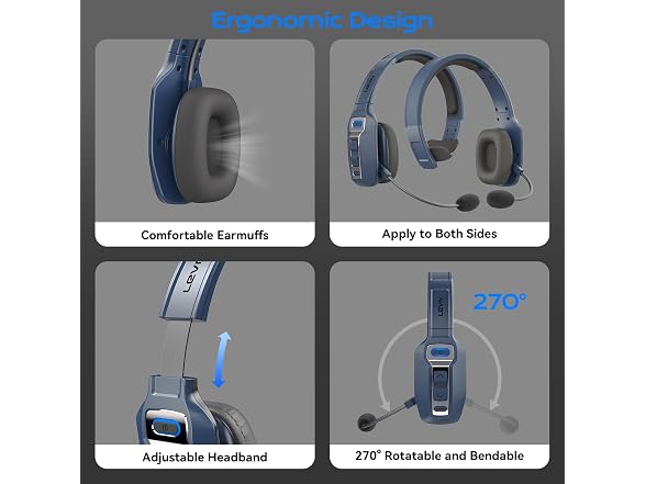 LEVN Trucker Bluetooth Headset AI Noise