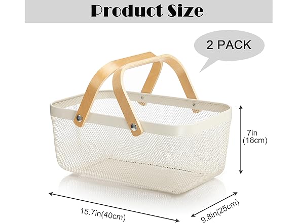 Tlingsd 2 Pack Metal Picnic Baskets