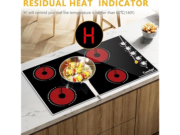 Cusinesync 36 Inch Electric Cooktop