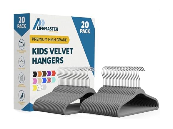 Lifemaster Velvet Kids Hangers Pack
