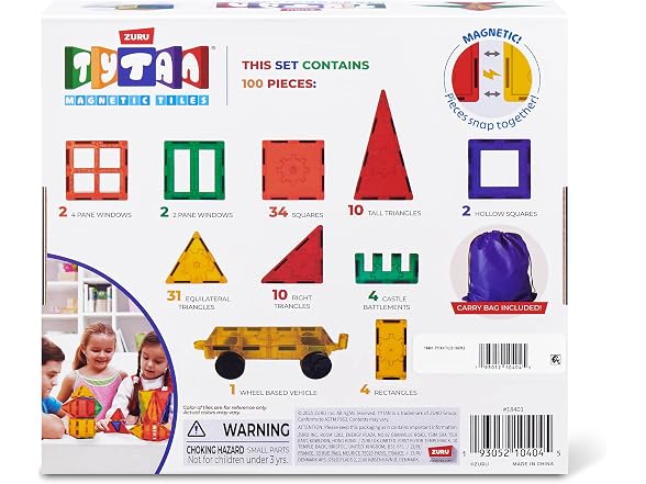 Tytan Magnetic Tiles 100 Piece Playset S1 by ZURU