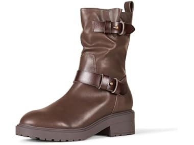 $14.99, Was $35.99, 58% Off! Amazon Essentials Women's Mid Calf Cropped Biker Boots dealfomo