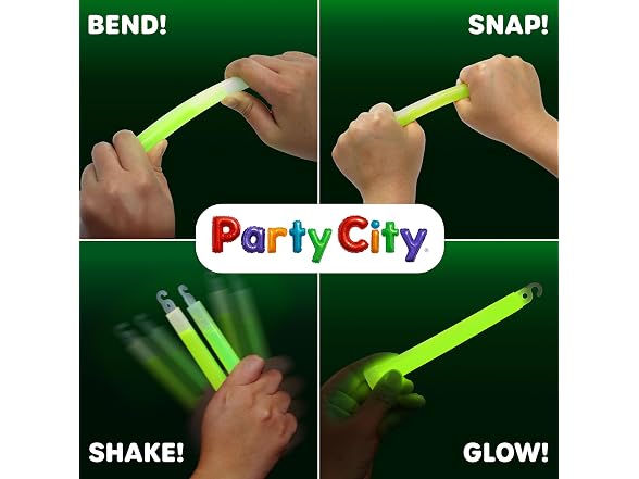 Party City Green Glow Sticks Bulk Pack 6”- 25pk 