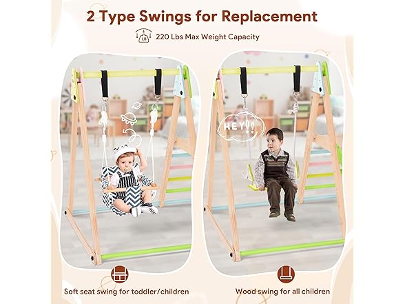 CoziBB 7 in 1 Indoor Jungle Gym for Kids