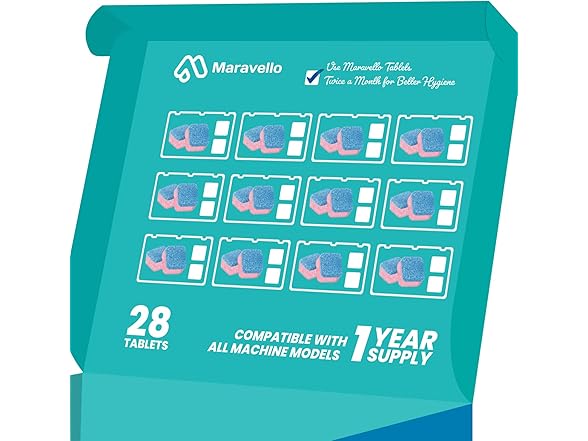 Maravello Dishwasher Cleaner 28 Grapefruit Tablets