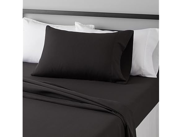 Amazon Basics Black Twin Sheet Set (4Pk)