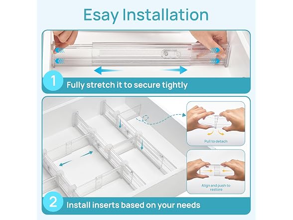 Vtopmart Expandable Drawer Dividers, 6 Pack