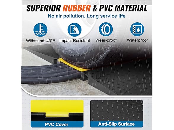 VEVOR Rubber Cable Guard - 5-Channel
