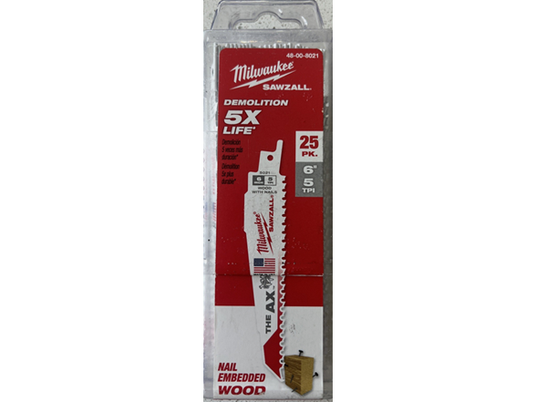 Milwaukee 48-00-8021 25 Pk 6" Recip Blades