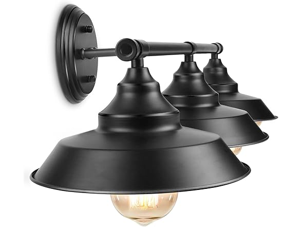BesLowe 3-Light Vanity Light Fixture, Black