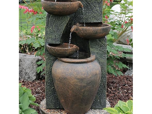 Sunnydaze 39-Inch Cascading Earthenware Fountain