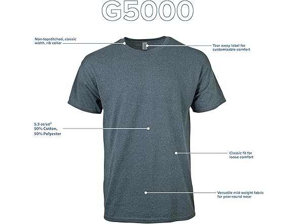 Gildan Mens Heavy Cotton T-shirt (Large)