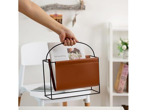 Fabulaxe Arch Gold-Tone Metal Magazine Rack 