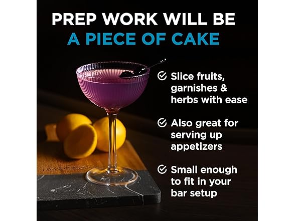 Bartesian Wooden Cutting Board & Drink Coaster Set